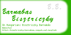 barnabas bisztriczky business card