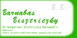 barnabas bisztriczky business card